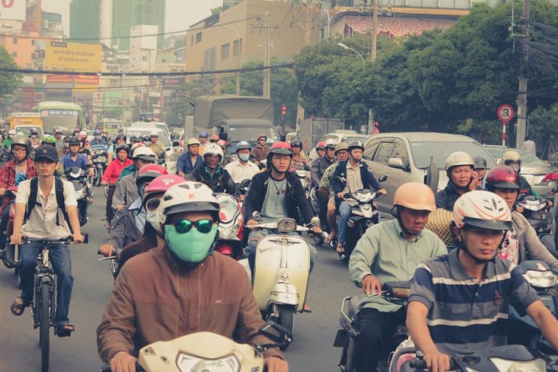 Las motos y contaminacion del aire en vietnam