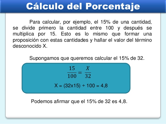 calculo del porcentaje